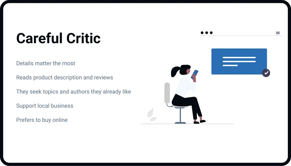 Image of UX Persona carefule critic